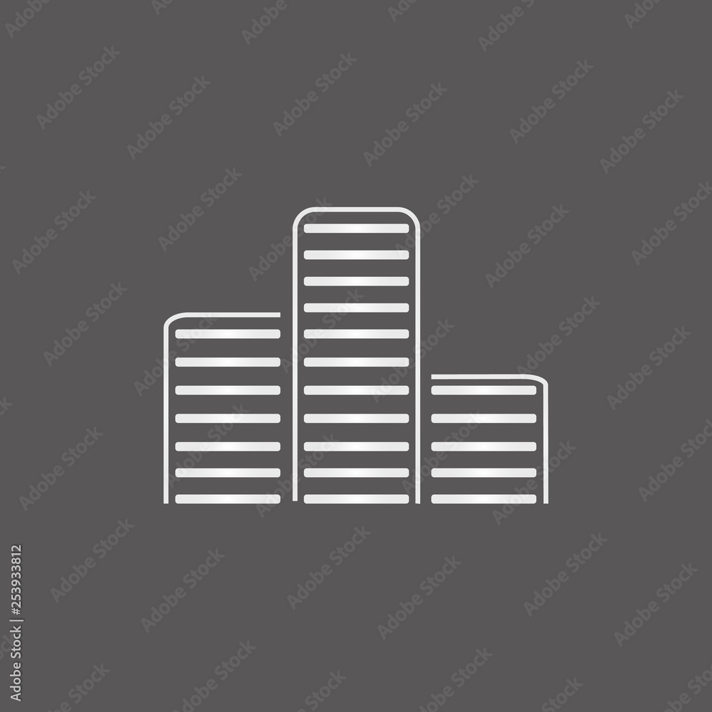 Multi storey building line icon concept. Multi storey building flat vector sign, symbol, illustration. Multi storey building line icon concept. Multi storey building flat vector sign, symbol, illustration.