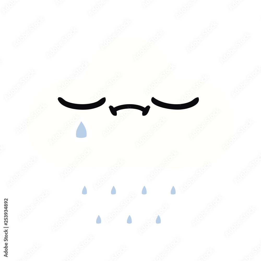 flat color retro cartoon rain cloud flat color retro cartoon rain cloud