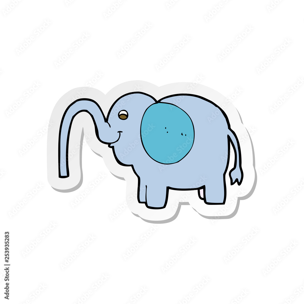 sticker of a cartoon elephant squirting water sticker of a cartoon elephant squirting water
