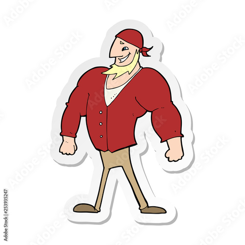 sticker of a cartoon manly sailor man