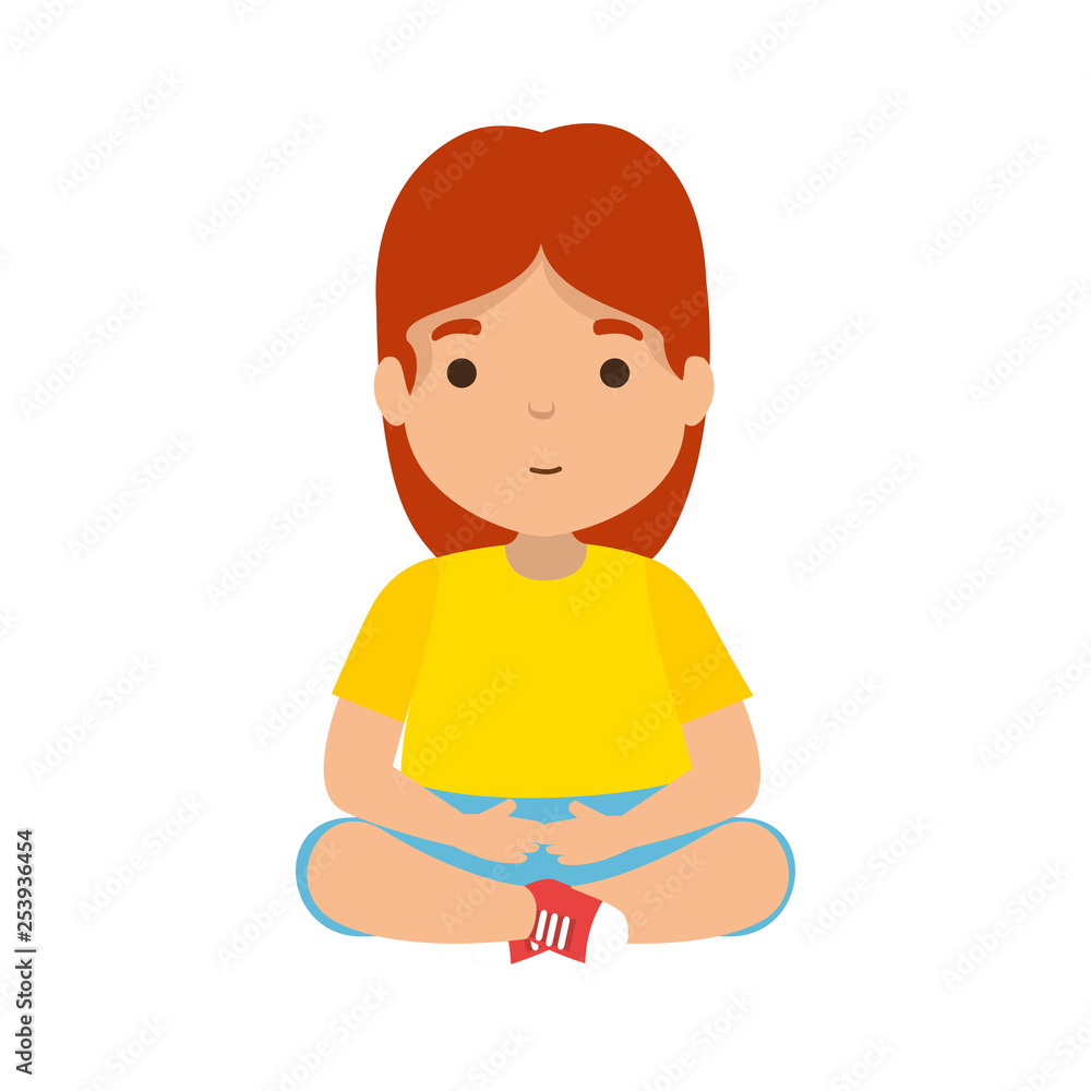 cute little girl seated character cute little girl seated character