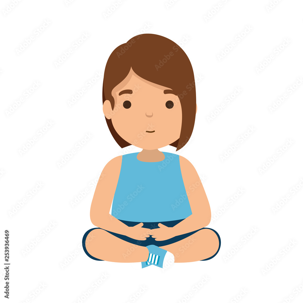 cute little girl seated character cute little girl seated character