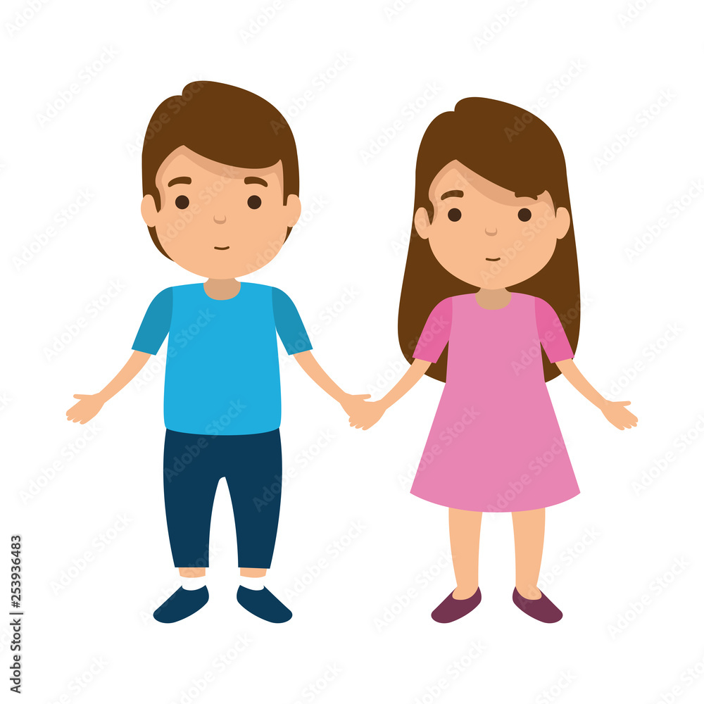 young couple avatars characters