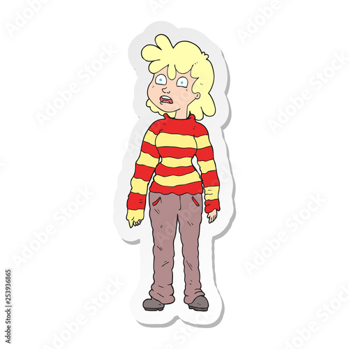 sticker of a cartoon teenager
