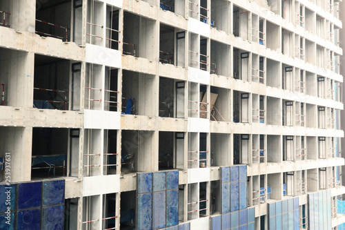 Close up Under construction new Condominium Building at Kuala Lumpur, Malaysia © slyellow