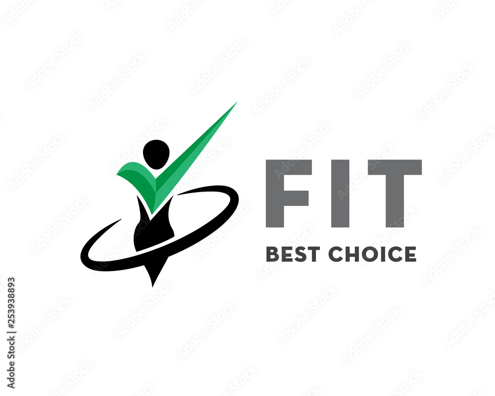 Fit check best choice health logo design inspiration