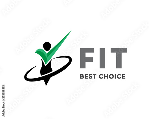 Fit check best choice health logo design inspiration