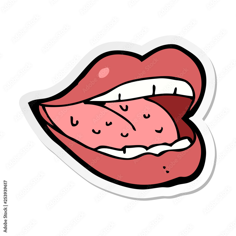 sticker of a cartoon smiling mouth sticker of a cartoon smiling mouth