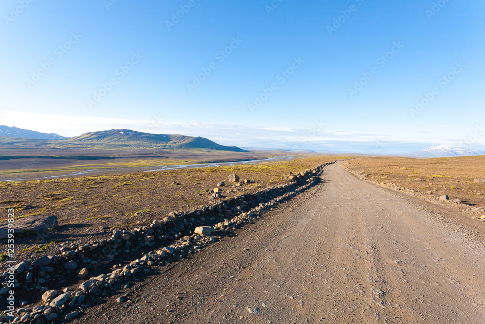 Dirt road from Hvitarvatn area, Iceland landscape