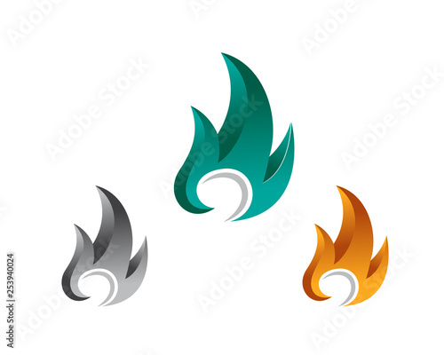 Abstract fire logo design inspiration