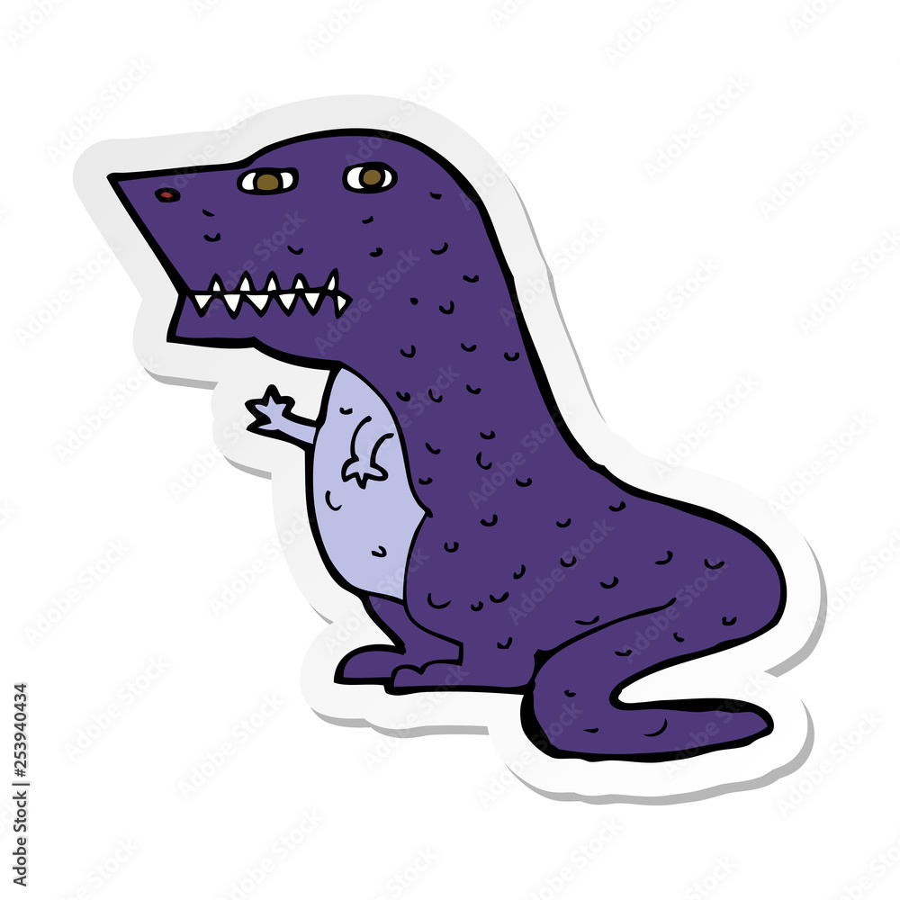 sticker of a cartoon dinosaur sticker of a cartoon dinosaur