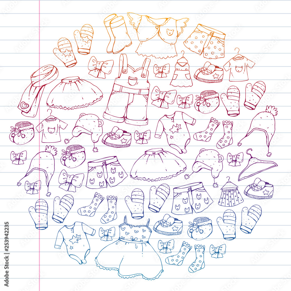 Children clothes. Background for babies, kids patterns. Children clothes. Background for babies, kids patterns.