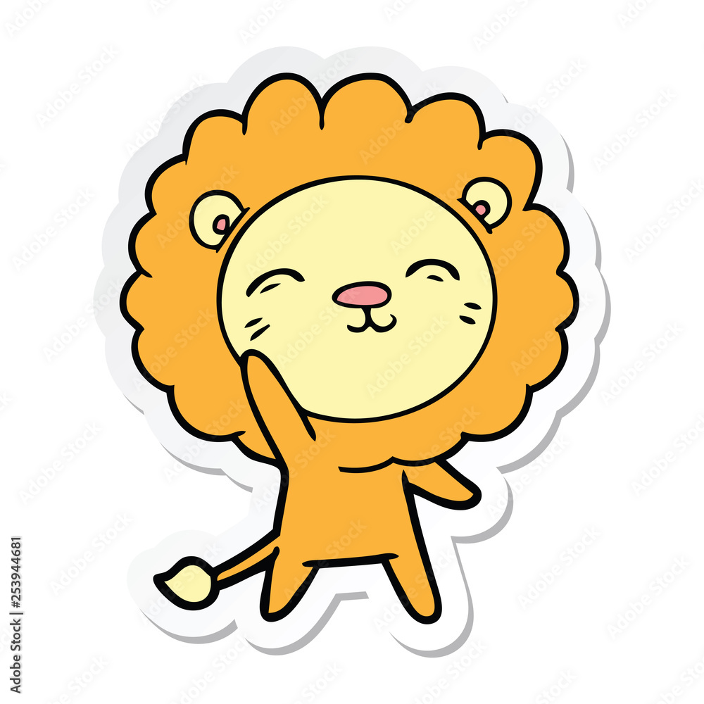 sticker of a cartoon lion sticker of a cartoon lion