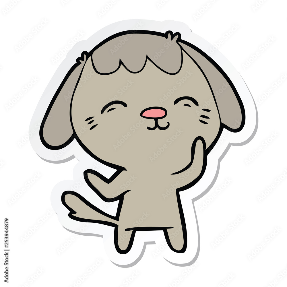sticker of a happy cartoon dog sticker of a happy cartoon dog