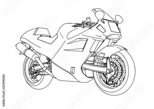 sketch sport motorcycle vector