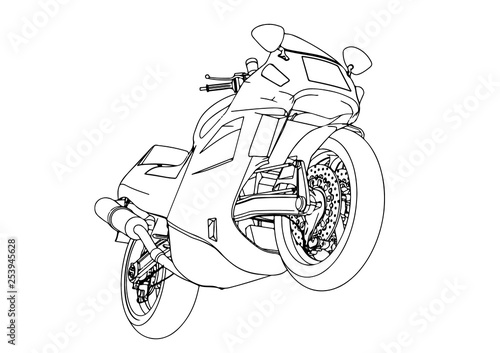sketch sport motorcycle vector