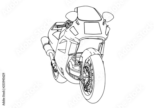 sketch sport motorcycle vector
