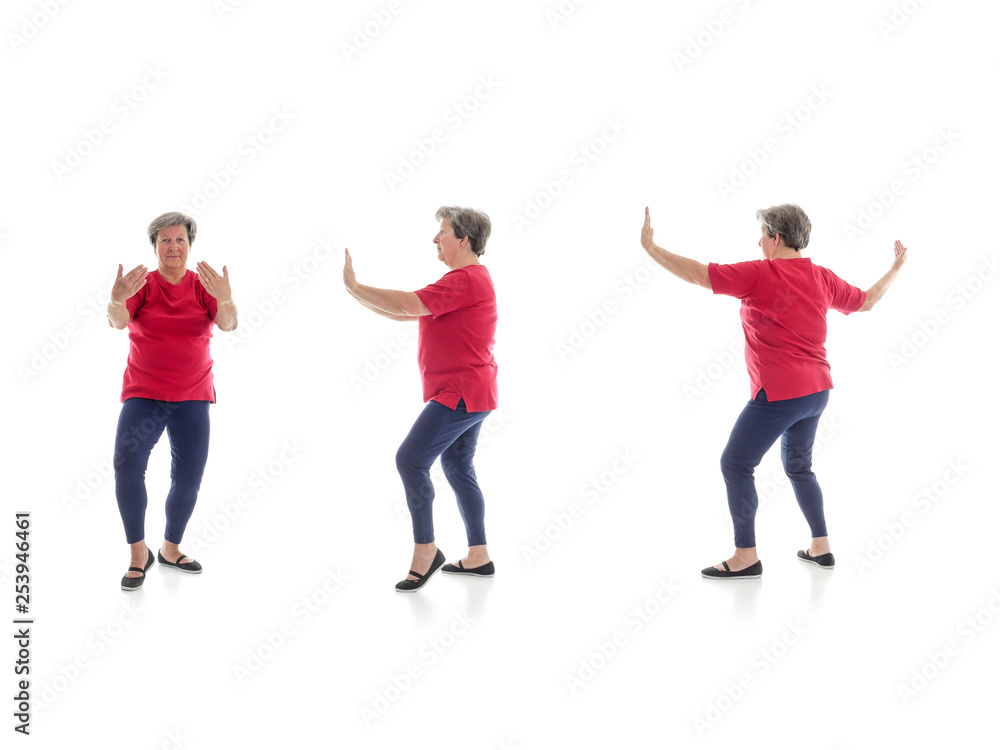 Fototapeta premium Tai chi forms performed by older woman