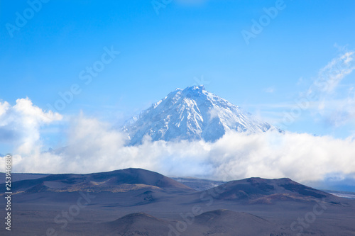 crater of a volcano. peak of Tolbachik volcano at day. Kamchatka. Russia