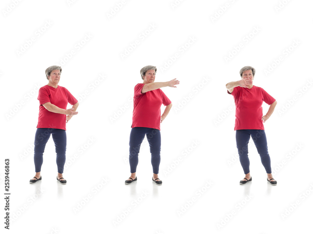Tai chi forms performed by older woman Tai chi forms performed by older woman