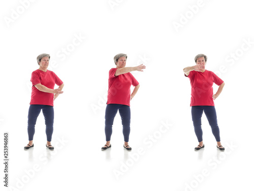 Tai chi forms performed by older woman