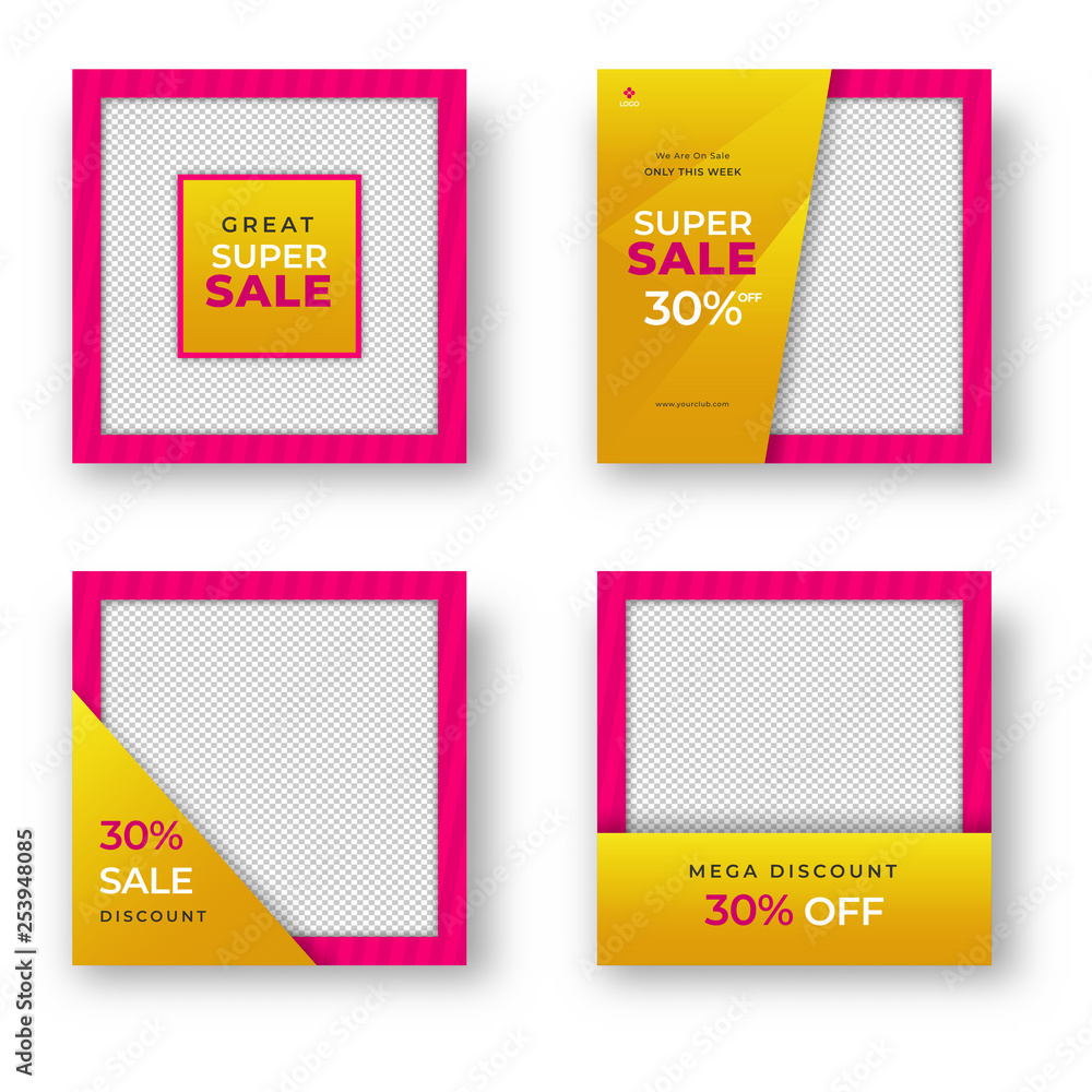 Collection of Sale template or poster design with different discount offer and space for your product image.