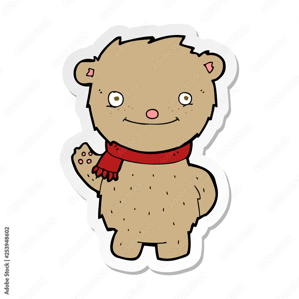sticker of a cartoon teddy bear sticker of a cartoon teddy bear