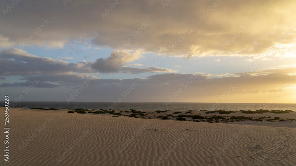 Sunrise at Corralejo sand dunes, Fuerteventura