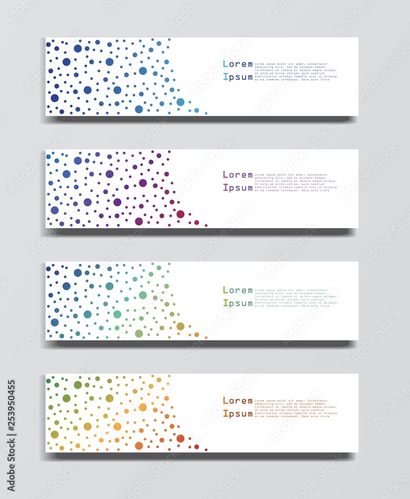 Design of banners with colorful abstract elements. Design of banners with colorful abstract elements.
