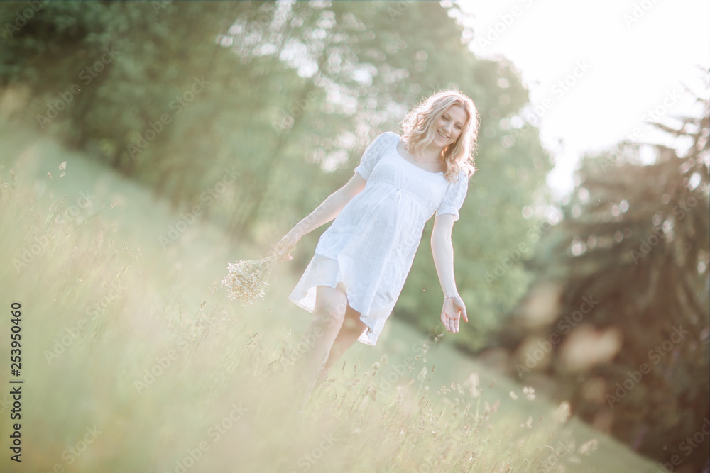 portrait of happy pregnant woman on blurred background portrait of happy pregnant woman on blurred background