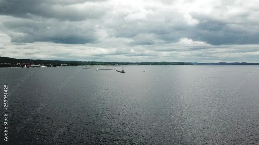 Drone flyover of lighthouse during the summer - midday - filmed with DJI mavic Pro Drone flyover of lighthouse during the summer - midday - filmed with DJI mavic Pro