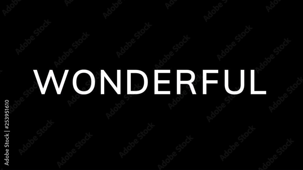 From the Glitch effect arises text WONDERFUL. Then the TV turns off. Alpha channel Premultiplied - Matted with color black From the Glitch effect arises text WONDERFUL. Then the TV turns off. Alpha channel Premultiplied - Matted with color black