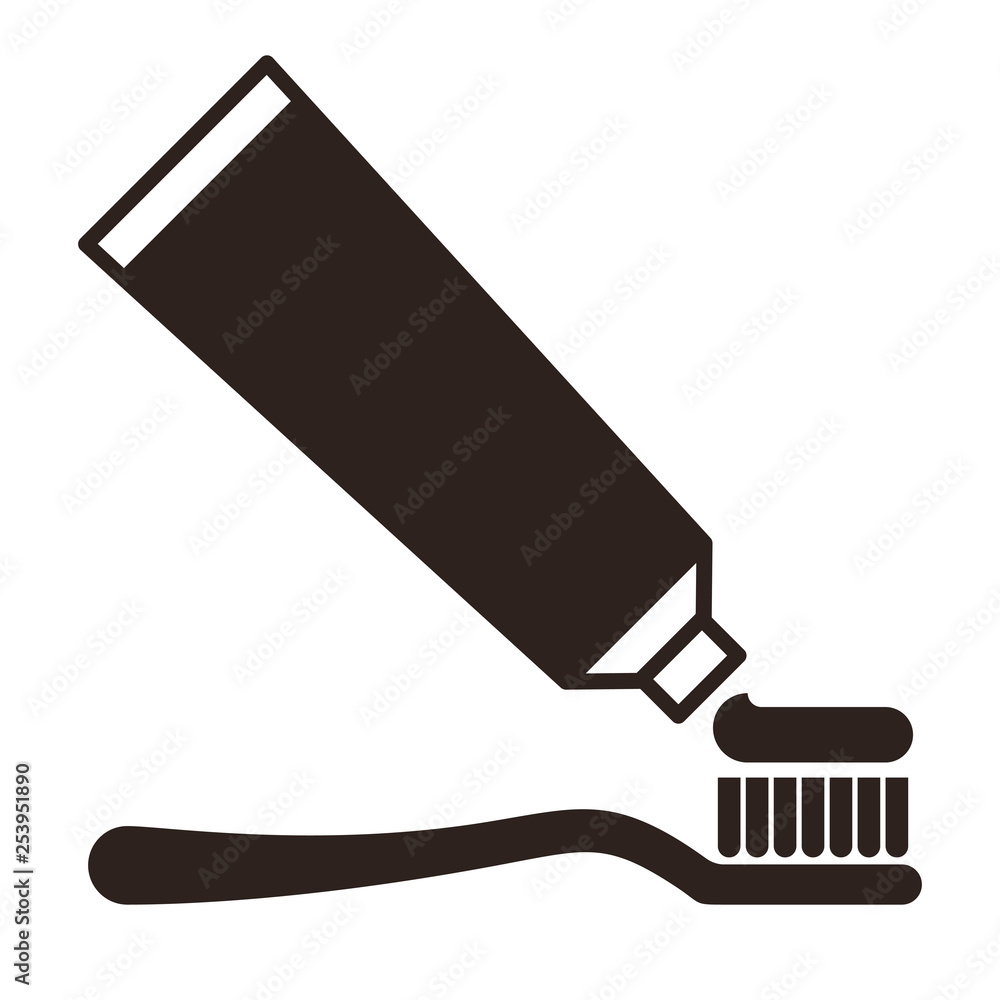 Toothbrush and toothpaste icon Toothbrush and toothpaste icon