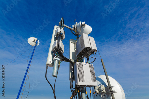 Metal construction for telecommunication data equipment or mast with microwave, radio panel antennas, outdoor remote radio units, power cables, coaxial cables, optic fibers. Outside part of