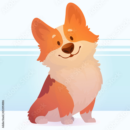 Cute stylized corgi puppy