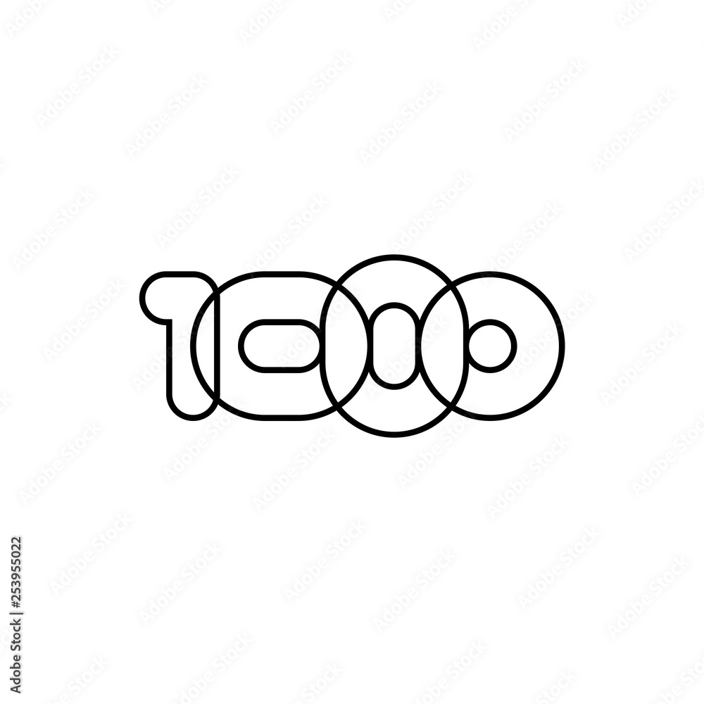 One thousand, mono line. Four rounded figures. One thousand, mono line. Four rounded figures.