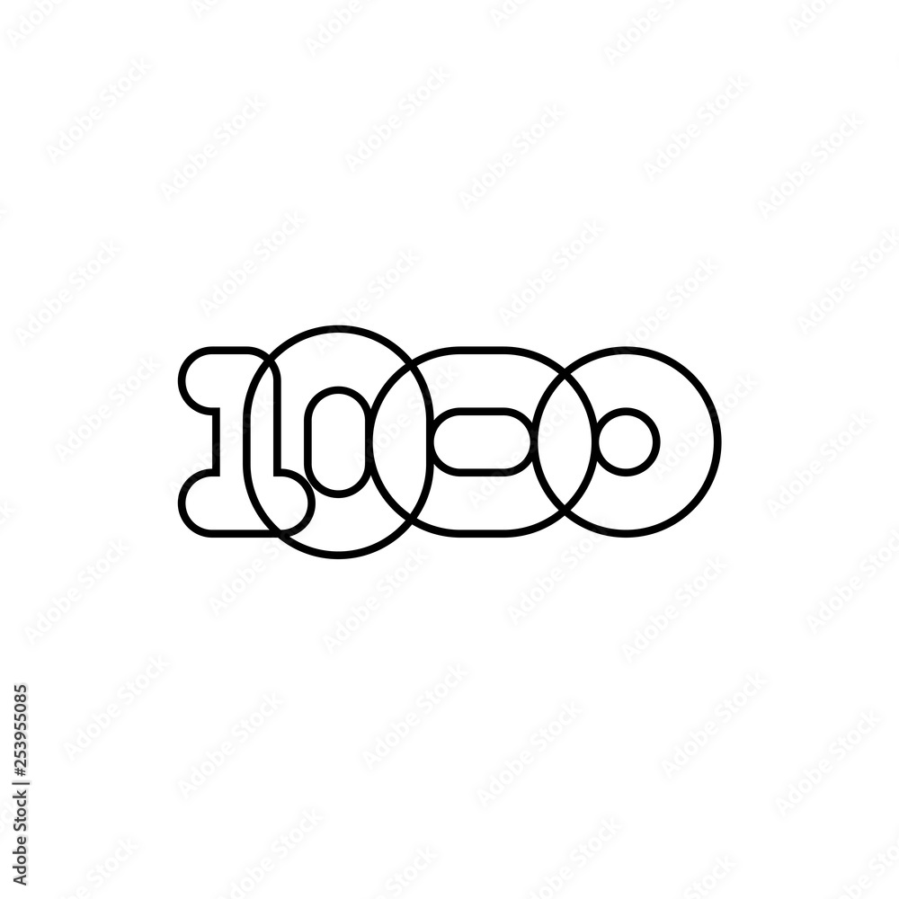 One thousand, mono line. Four rounded figures. One thousand, mono line. Four rounded figures.