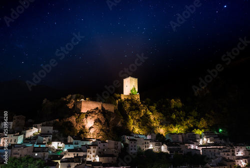 Night landscape of Cazorla with castle, Spain