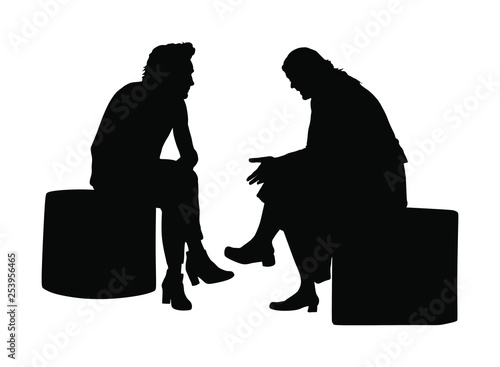 Women gossip on pause silhouette. Senior lady friends sitting on bench and talking in public park. Neighbors spread rumors vector. Backbite mature girls. Outdoor relaxation. Mothers speak about.