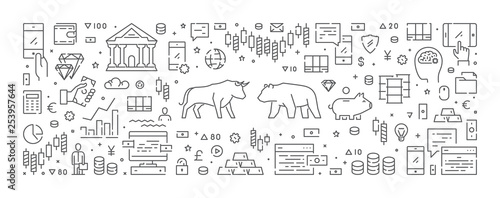 Line vector web concept for stock market