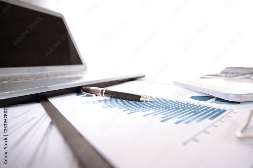 close up.Desk of a businessman close up.Desk of a businessman