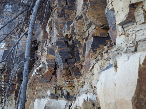 mountain cliff stones