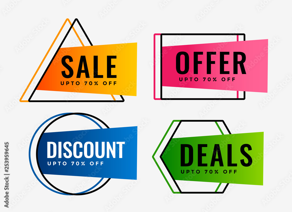 stylish set of sale offers and deals labels stylish set of sale offers and deals labels