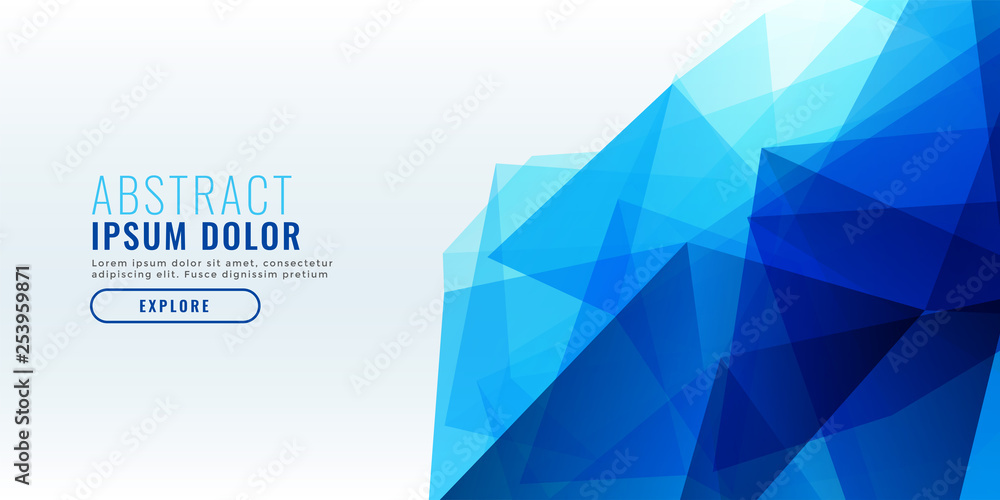 Fototapeta premium abstract blue geometric banner design