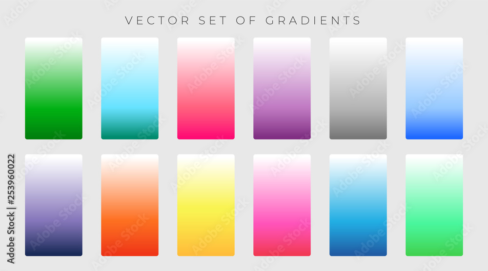 vibrant set of colorful gradients