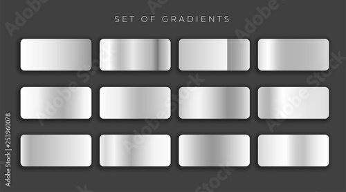 gilver metallic gray gradients set