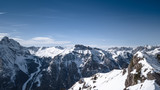 beautiful winter mountain landscape from drone
