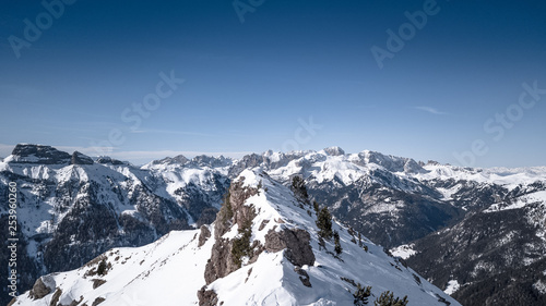 beautiful winter mountain landscape from drone © andrzej