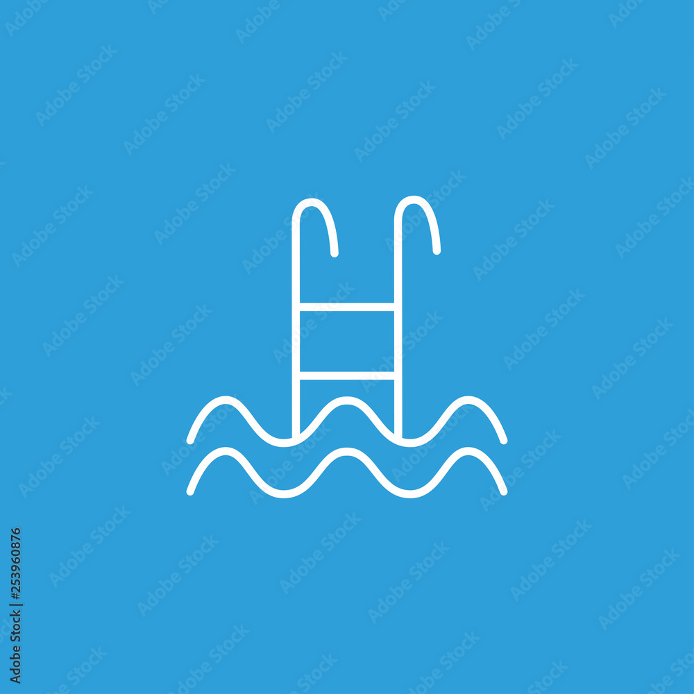 Swimming pool stairs, ladder icon. Vector flat illustration Swimming pool stairs, ladder icon. Vector flat illustration