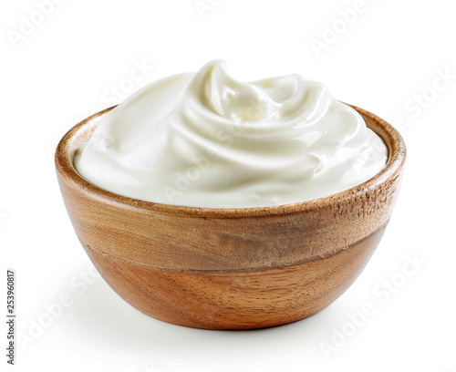 bowl of sour cream or yogurt Fototapet